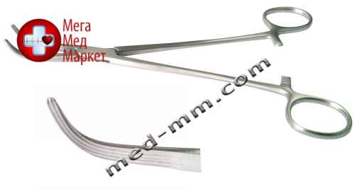 Купить Затиснемо для жовчного протоку по Лахей, вигнутий. Довжина 19 см цена, характеристики, отзывы