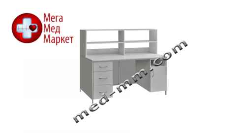Купить Стол лабораторный с выдвижными ящиками, закрывающейся тумбой и верхней надстройкой СЛ-001 цена, характеристики, отзывы