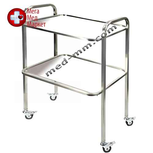 Стіл інструментальний Meditab TT-2МS-NATA SL (2 полички з нержавіючої сталі)