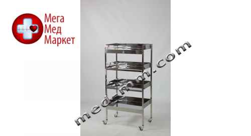 Купить Стойка - стеллаж из нержавейки на 4 полки цена, характеристики, отзывы