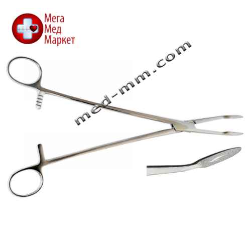 Корнцанг изогнутый, 256 мм